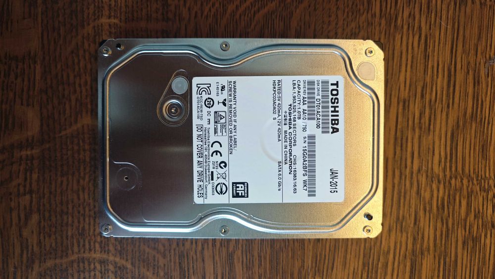 Dysk HDD Toshiba 1TB SATA 7200RPM DT01ACA100- 100% OK