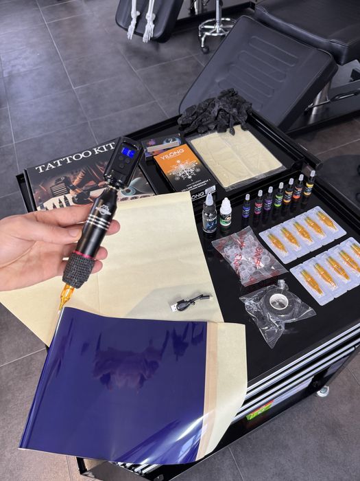 Kit Tattoo Completo com Pele para treinar tatuagens / Sem Fios - Pen