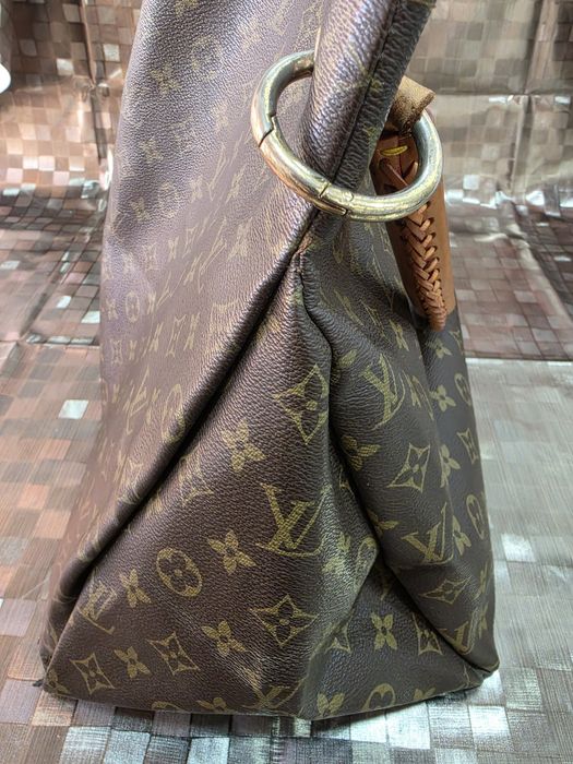 Mala modelo Artsy com Monogram e alça de couro trançado