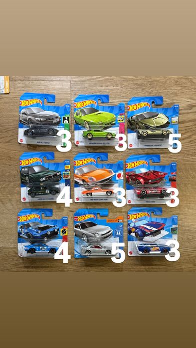 Os modelos de Hotwheels