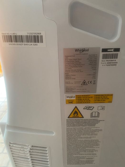 Ar condicionado portátil- Whirlpool 9000BTU quente e frio