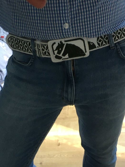 Pasek skórzany męski biały, cinturon mexicano, Warszawa