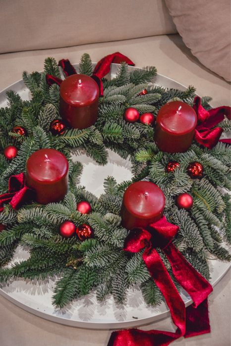 Wianek adwentowy, wieniec świąteczny, jodła nobilis