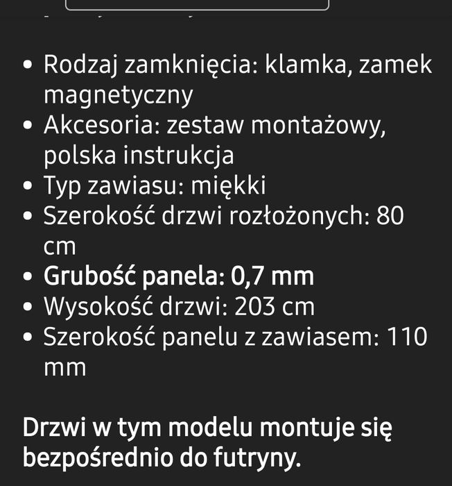 Drzwi przesuwne harmonijkowe  80