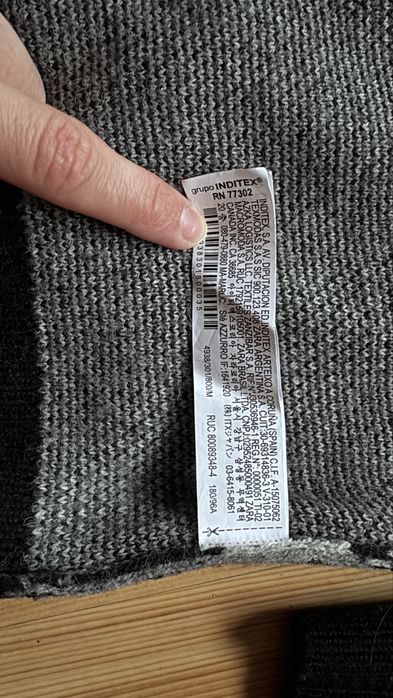 ZARA sweter abstract knit szaro-czarny M