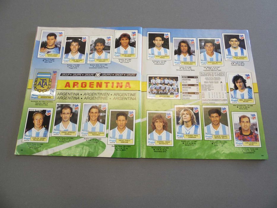 Caderneta completa Panini USA 94