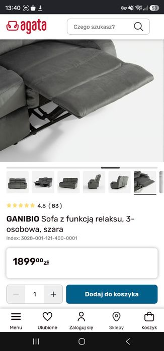 Kanapa z funkcją relaks