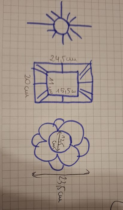 3 dekoracje  ścienne z obramówkami w złotym kolorze