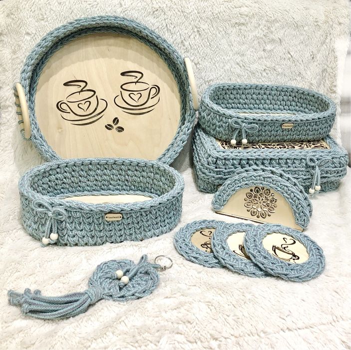 Komplet ze sznurka bawelnianego