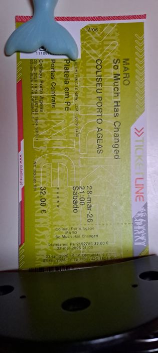 Bilhete Concerto Maro no Porto