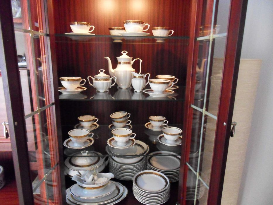 piękny komplet kawowy porcelana