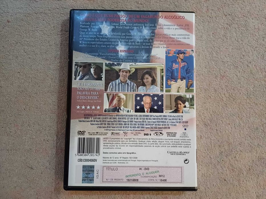DVD - W, com Josh Brolin, Elizabeth Banks, Toby Jones, Ioan Gruffud