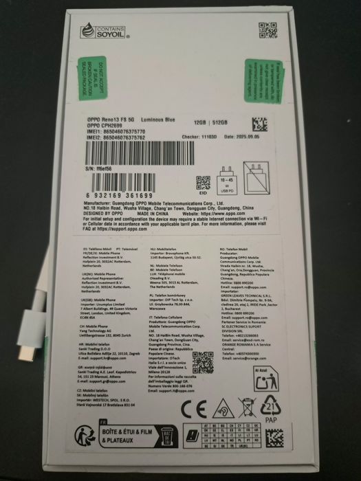 Oppo Reno13 FS 5G 12/512 GB – jak nowy, na gwarancji