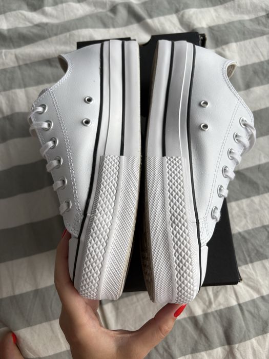 Converse skorzane białe 40