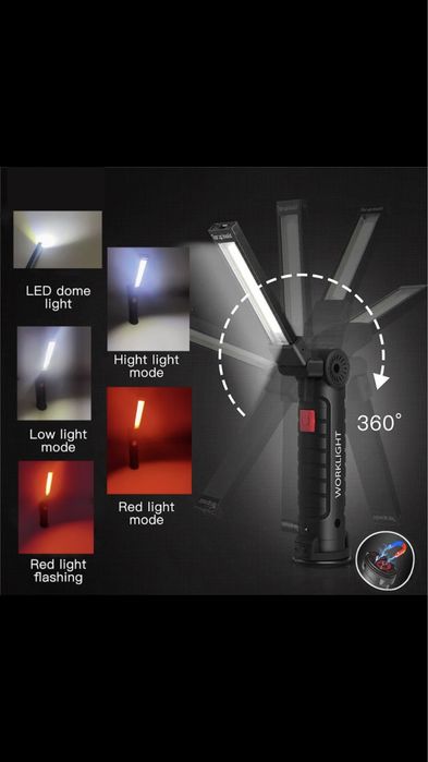 Ліхтарик LED WORKLIGHT складний 360° BIG