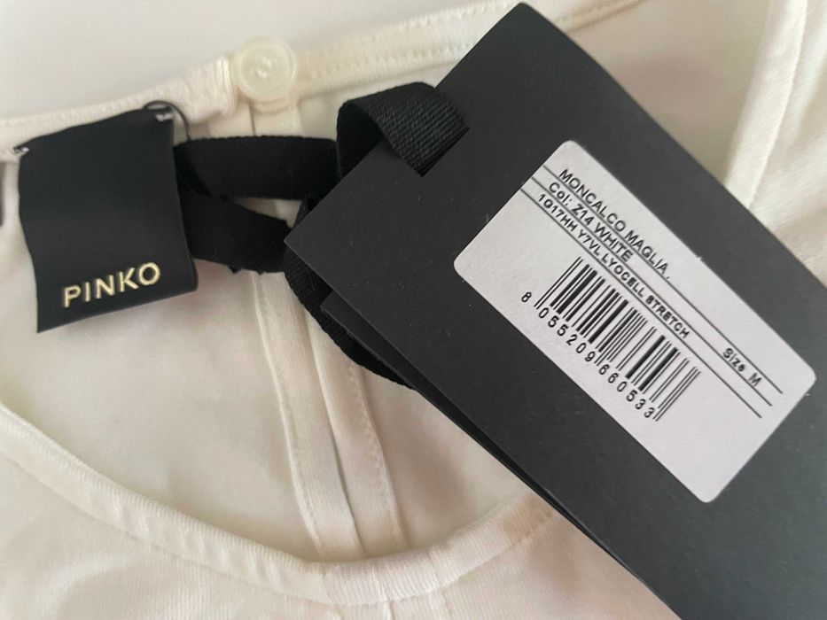 PINKO biała bluzka basic Moncalco Maglia długi rękaw rozm. S [P22]