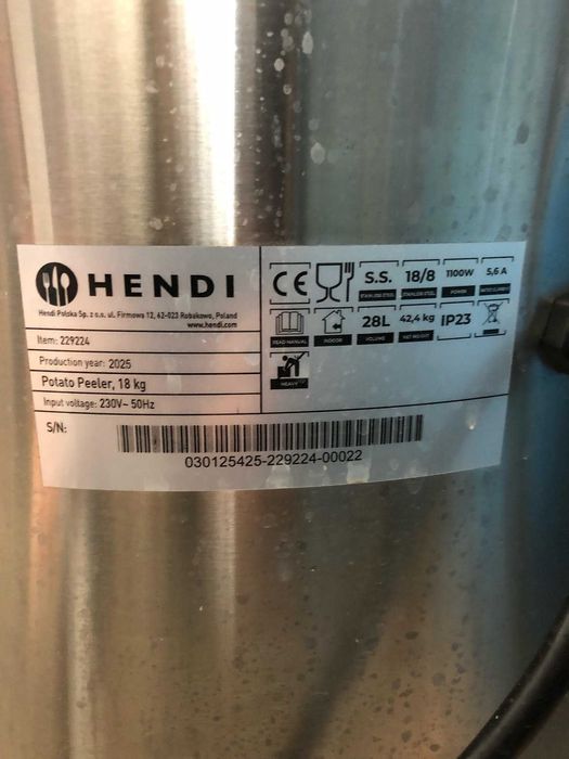Obieraczka ziemniaków Hendi (18kg) 229224