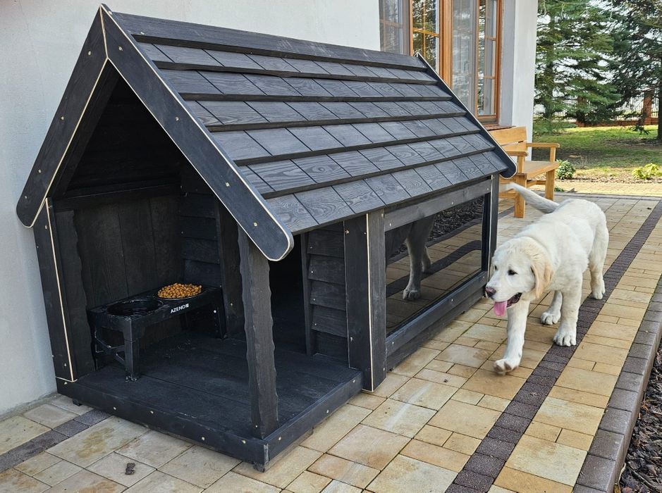 Buda dla psa z tarasem husky cane corso owczarek