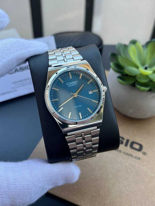 Наручний годинник Casio MTP-VC01 Silver/Blue | Часы наручные A159