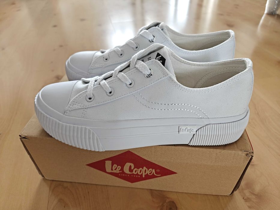 Lee Cooper białe trampki damskie r. 40 – stan bardzo dobry