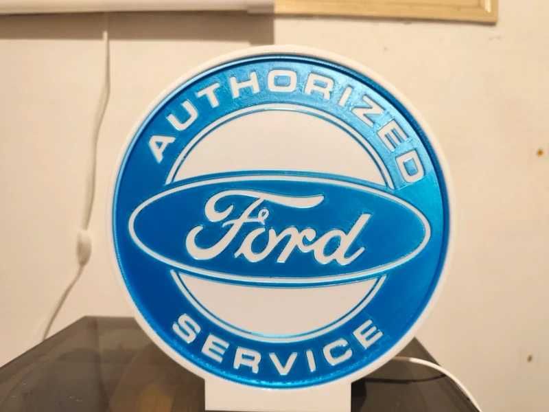 Lightbox Luminaria decorativa Ford service cx branca