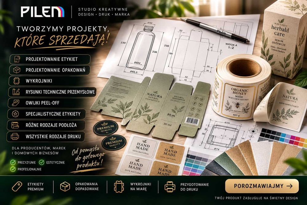 Projektowanie Etykiet i Opakowań – Projekt i Przygotowanie do druku