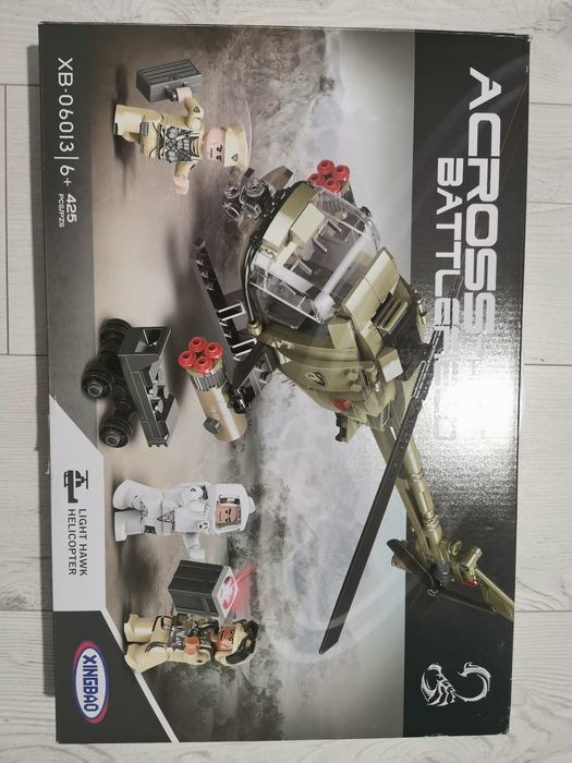 TECHNICZNE KLOCKI WOJSKO Helikopter Figurki 425el