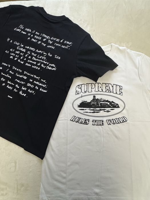 Футболка corteiz x supreme біла чорна в наявності