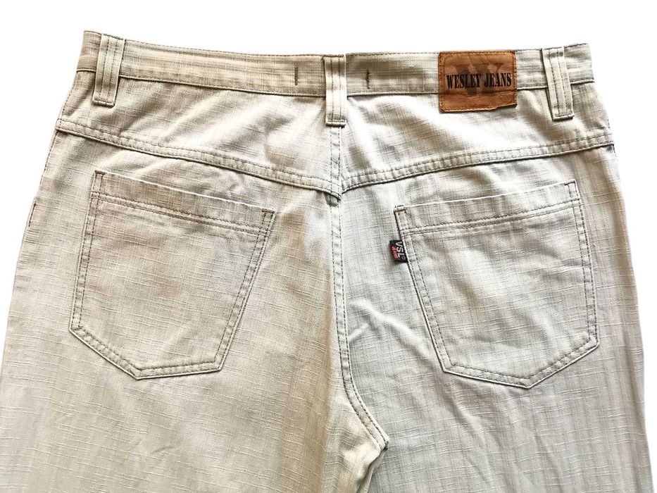 6983. WESLEY JEANS - bawełniane beżowo-szare 52 (L).