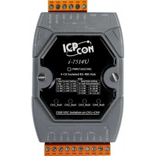I-7514U-G ICPCon 4-channel RS-485 Repeater/Hub/Splitter (Novo Selado)