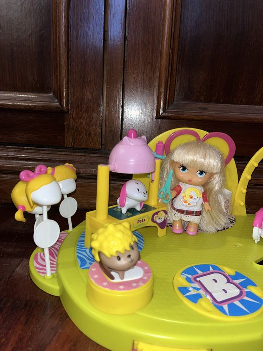 Pet groomer + bonecas + animais + acessórios