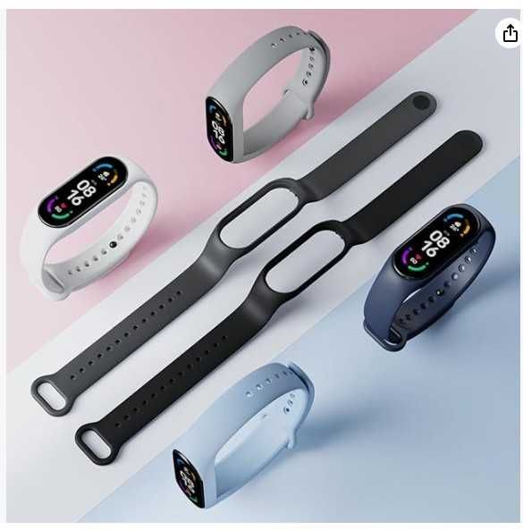 Silikonowy pasek do zegarków Xiaomi Mi Band 5/6/7 niebieski MARICATO