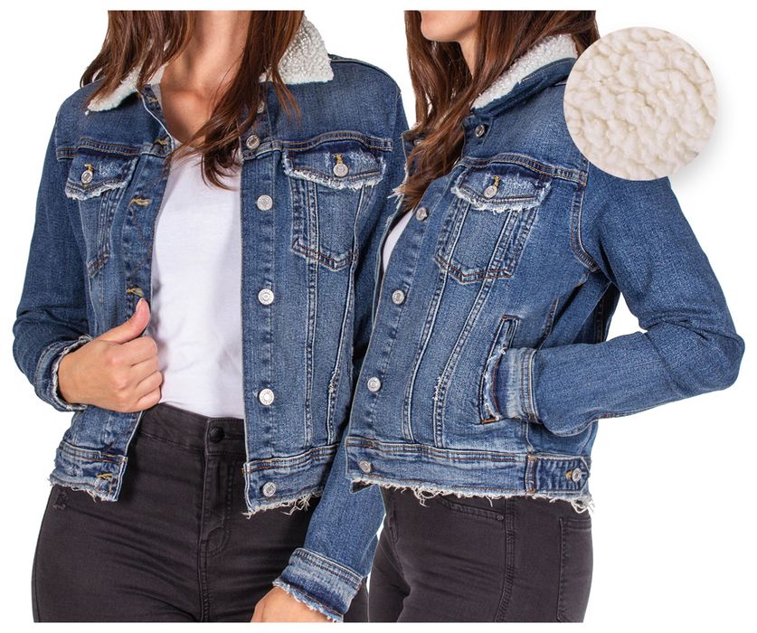 Kurtka Jeansowa Z Futerkiem Katana Młodzieżowa XL