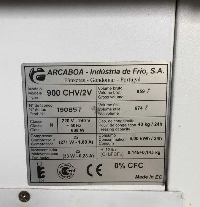 Arca Congeladora Comercial Arcaboa 850L - Excelente Estado