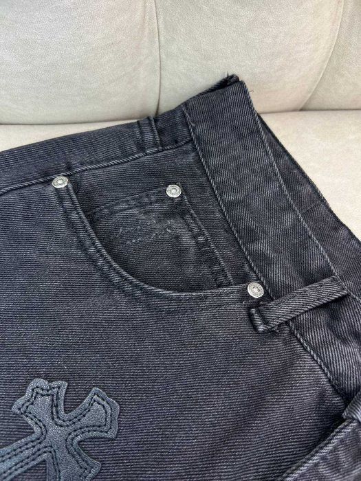 Мужские джинсы Chrome Hearts черные джинсы Хром Хартс d056