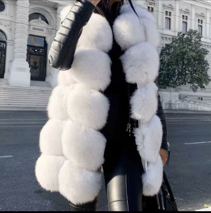 Kontantto kamizelka grafitowa naturalny lis xs-4xl