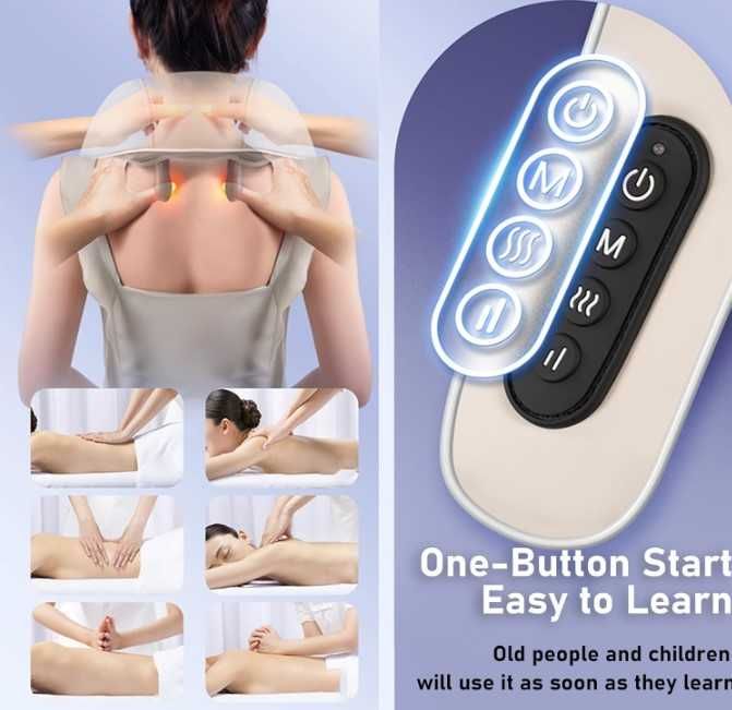 Масажер роликовий для шиї та плечей, акумуляторний