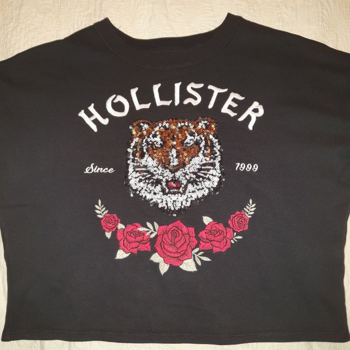 Bluza z długim rękawem Hollister, czarna, rozmiar S z Tygrysem