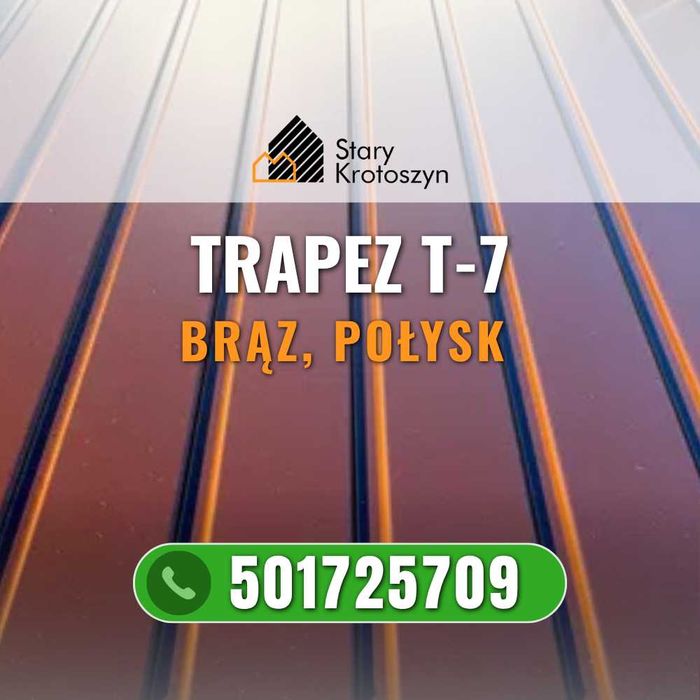 Blacha trapezowa T-7 OD RĘKI [2.00/3.00 MB] kolor brąz połysk