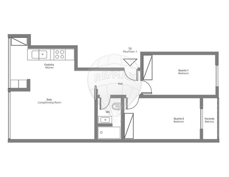 Apartamento T2 para arrendamento