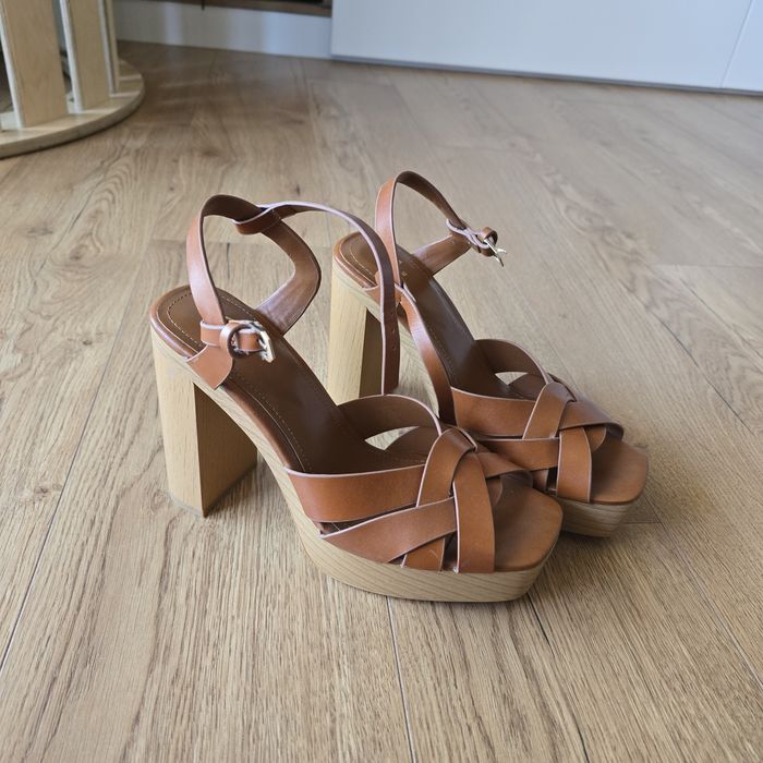 Buty sandałki szpilki słupek platforma Zara 41  obcasy sandały