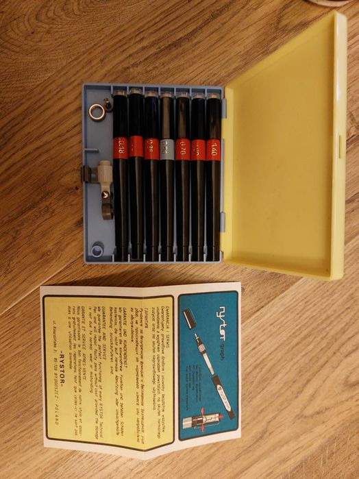 Kolekcjonerskie rapidografy Rystor Professional - 7 sztuk