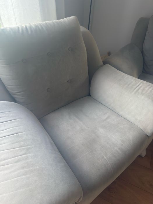 Zestaw sofa rozkladana+fotele+puf