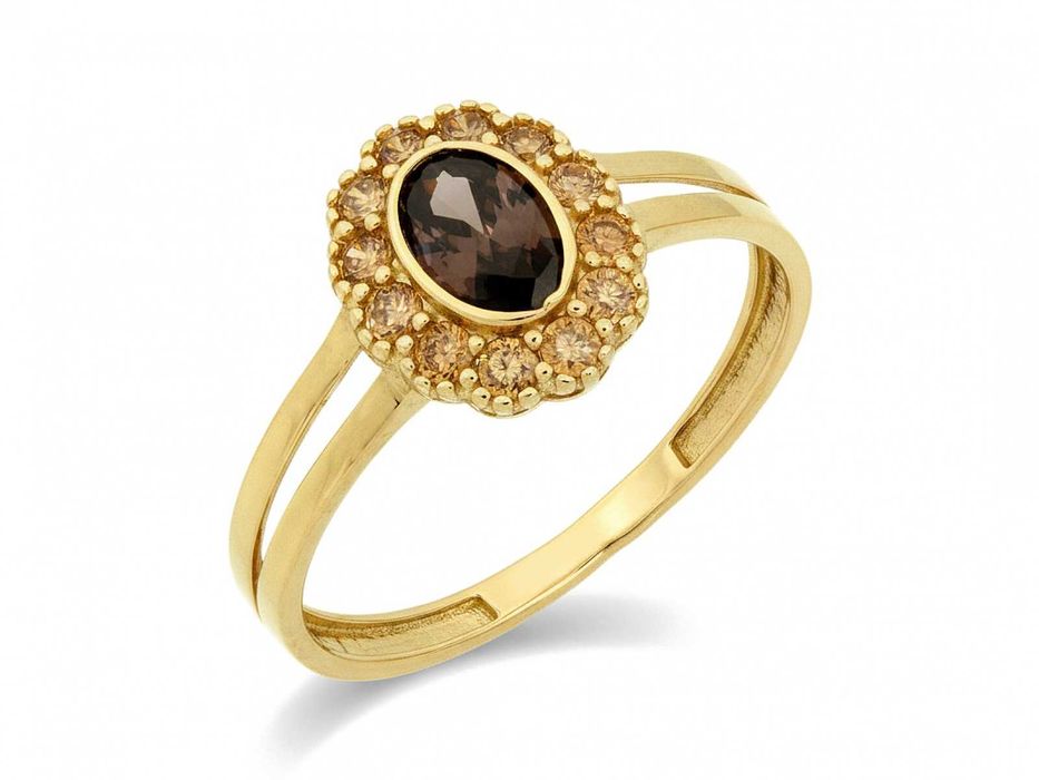 Pierścionek  z cyrkoniami  NOWY PR 585  rozm 14