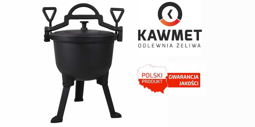 Kociołek żeliwny 8L na ognisko myśliwski KAWMET