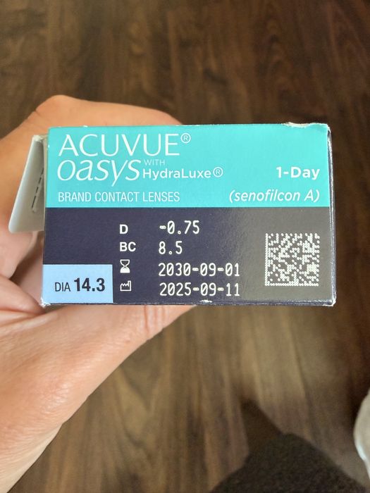 Soczewki / szkła kontaktowe Acuvue oasys 1 day (-0,75)