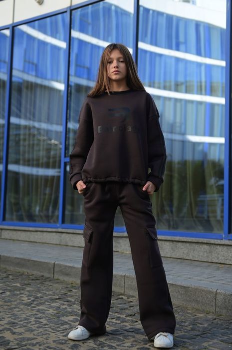 Теплий костюм для дівчинки підлітка 2 варіанти 4 кольори