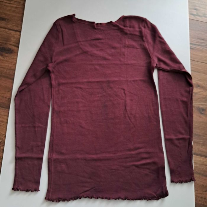 Koszulka termiczna, longsleeve, merino wool + jedwab Claire, bordowy, I warstwa r. M
