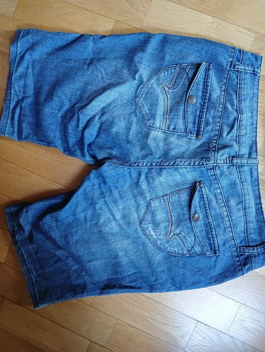 Komplet bluzka jeansowa M/L kamizelka 38/40 bawełna spodenki szorty