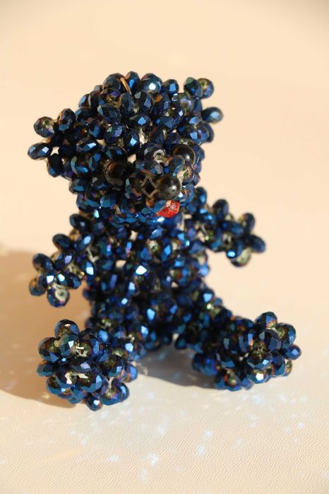 Брелок, сувенир мишка из бусин, страз; Новый